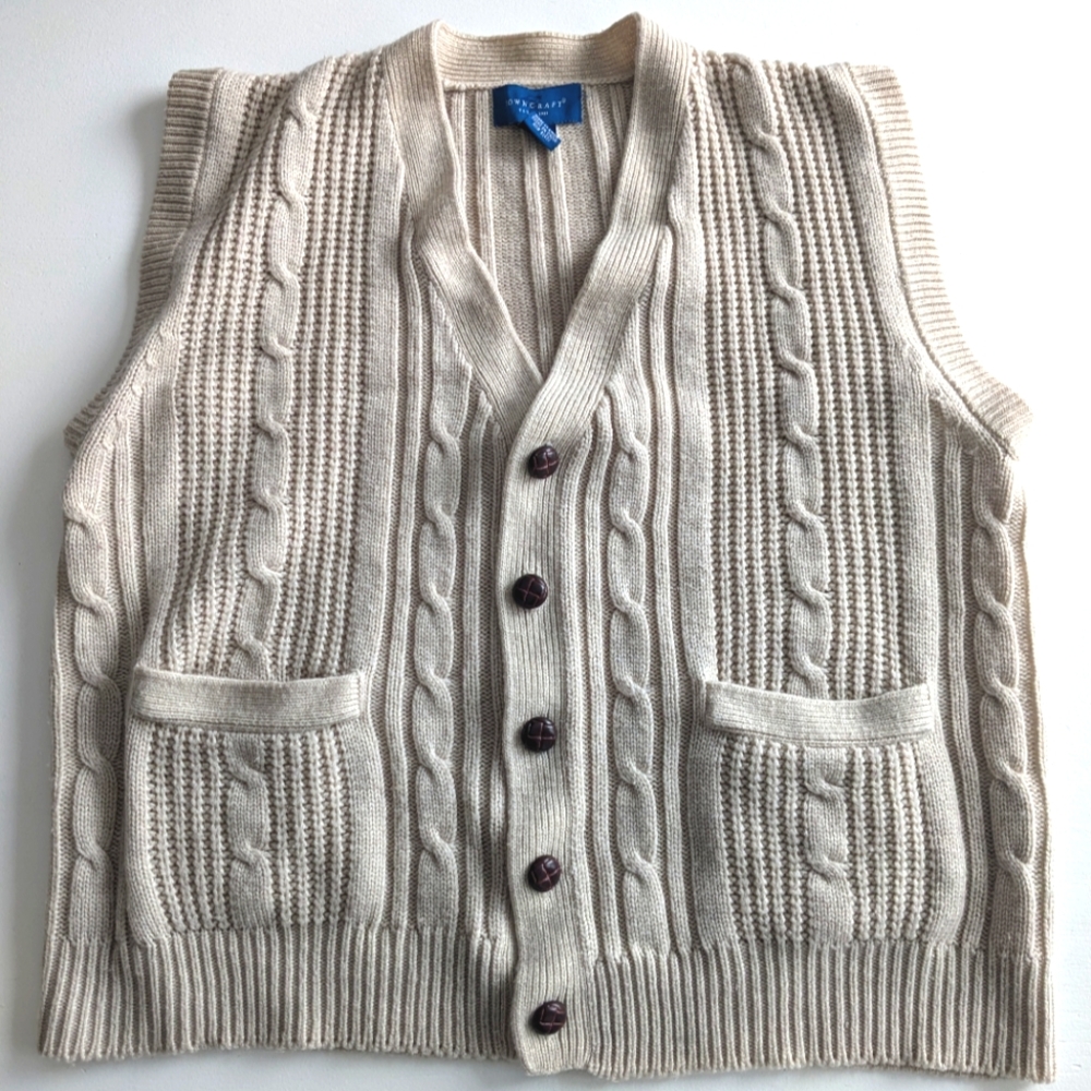 TOWNCRAFT Cable Knit Sweater Vest